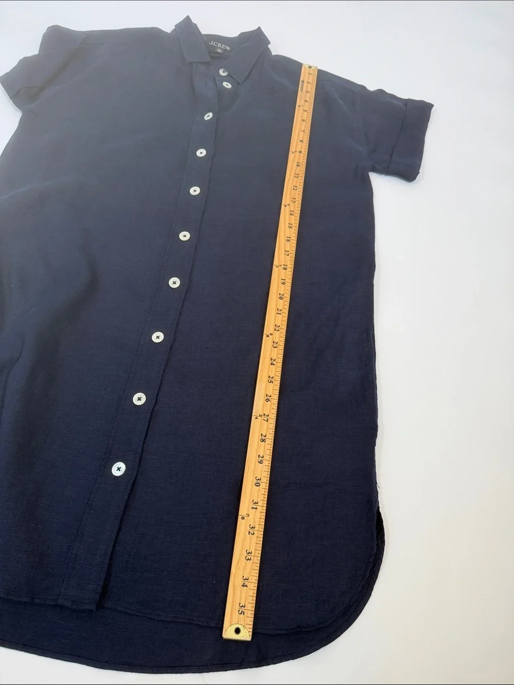 J. Crew Capitaine Dress Size S Navy Blue 100% Linen